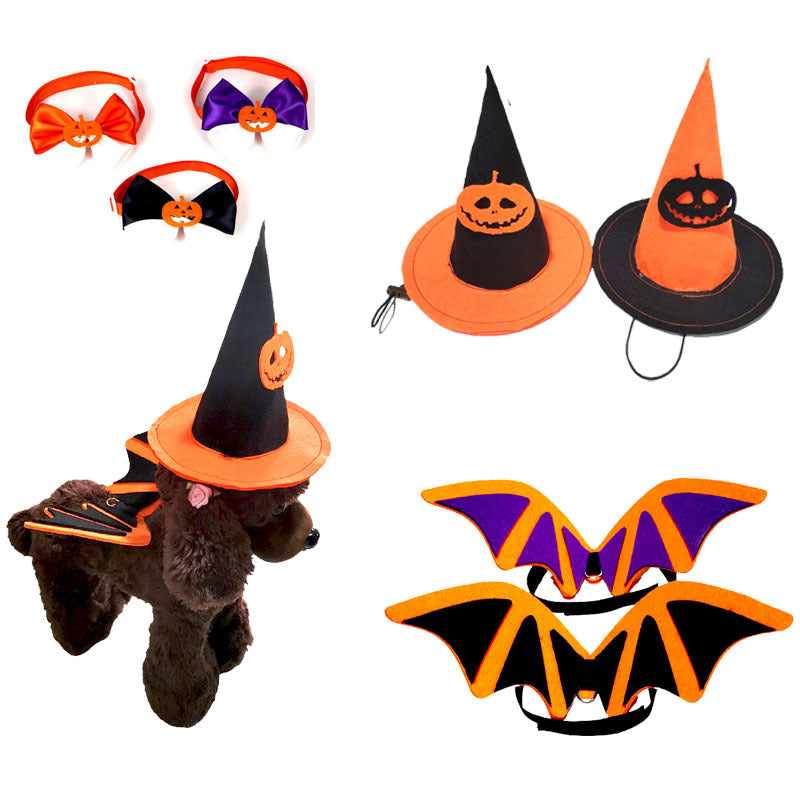 Pet Bat Wings Festival Funny Dog Bow Tie Cat Bat Transformation Halloween Pet Hat Accessories