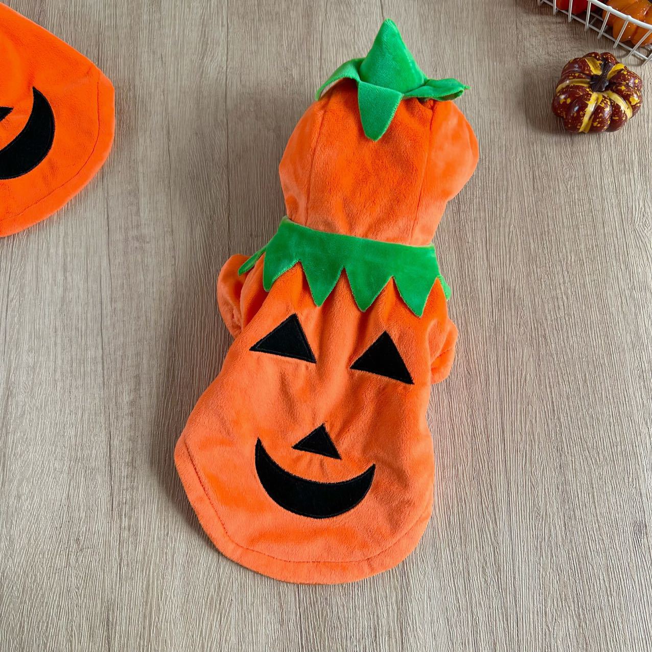 Cross-Border Amazon Best-Selling Halloween Dog Pumpkin Funny Costumes for Small and Medium-Sized Dogs Universal Funny Pet Clothes