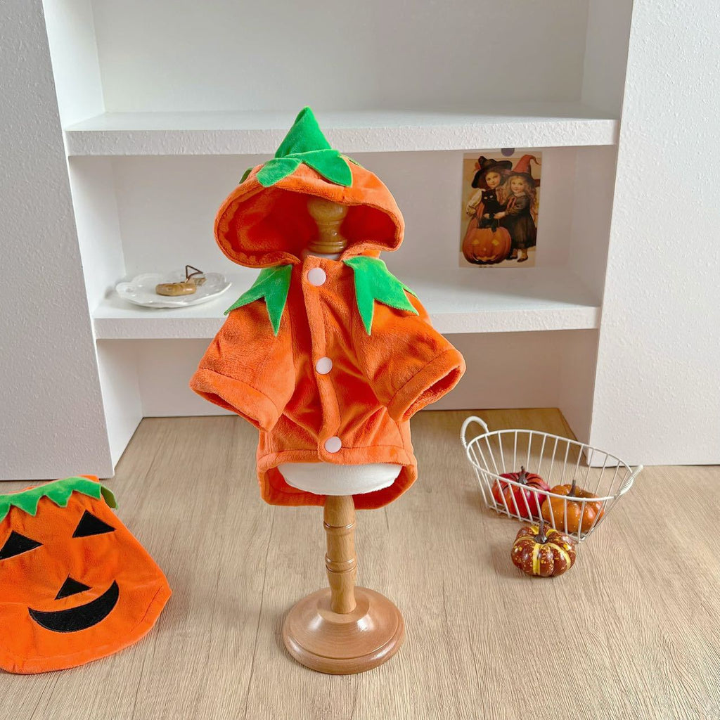 Cross-Border Amazon Best-Selling Halloween Dog Pumpkin Funny Costumes for Small and Medium-Sized Dogs Universal Funny Pet Clothes